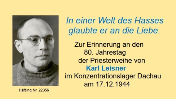 Vortrag über Karl Leisner in St. Josef / Karlsfeld